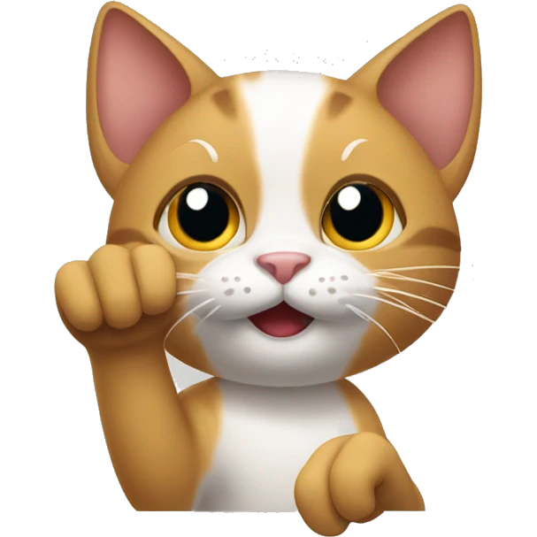 A cat showing its claws. emoji