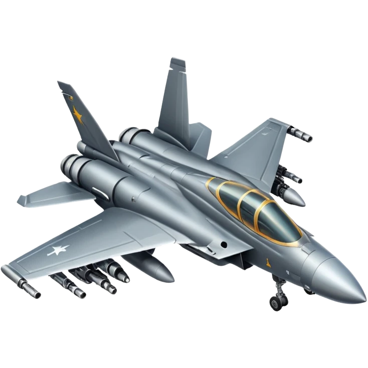 A fighter jet plane with guns  emoji