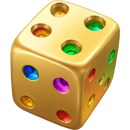 gold rainbow dice. emoji