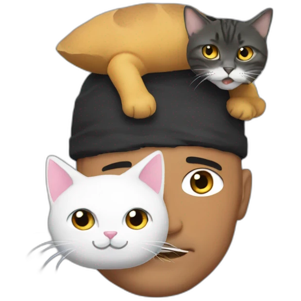 the rock with a cat on his head emoji