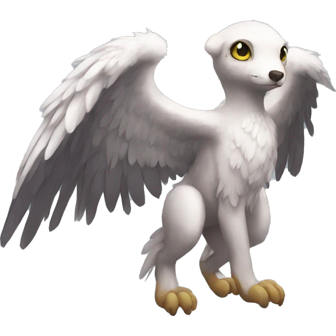 Anthro shy winged animal hybrid full body emoji