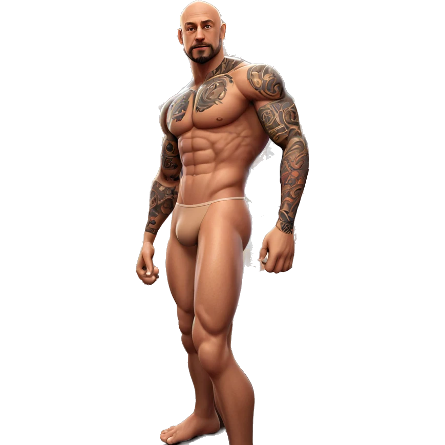 muscular male with tattoos emoji