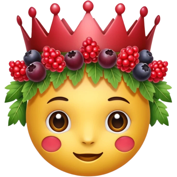 berry crown made of mixed forest fruits emoji