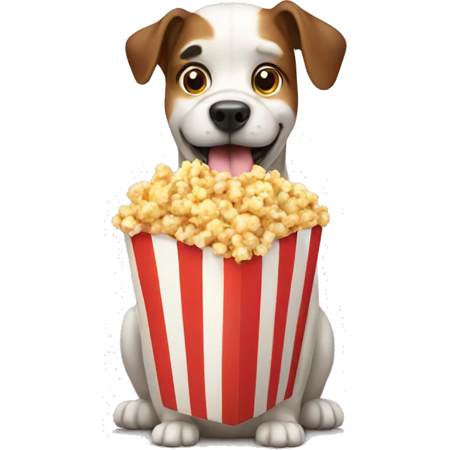 Dog with popcorn  emoji