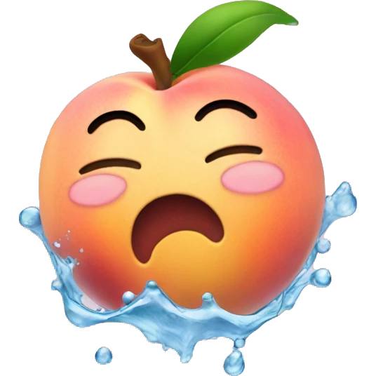 Peach covered in water emoji