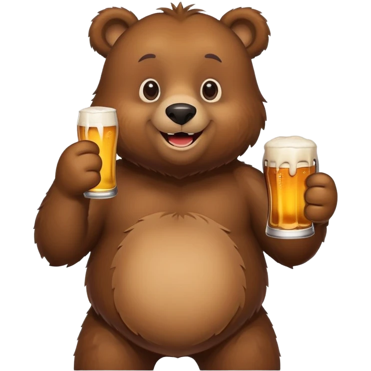 медведь с пивом emoji