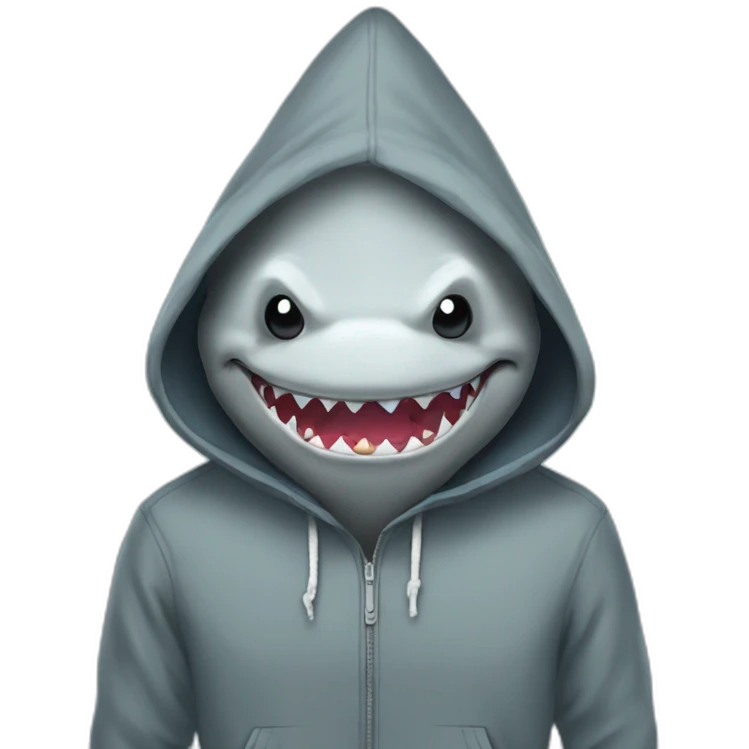 Shark in a hoodie  emoji