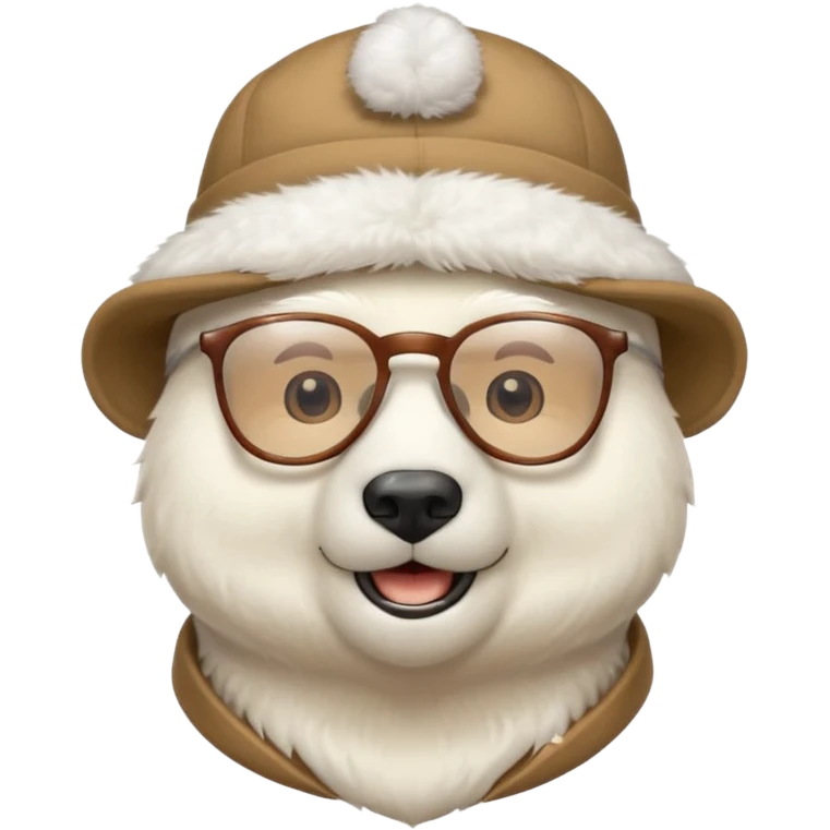  polar bear wearing glasses and a hat emoji
