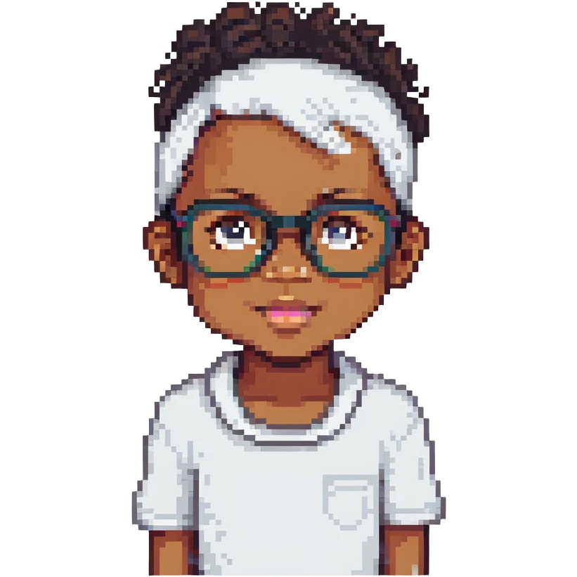 Black child wearing glasses emoji