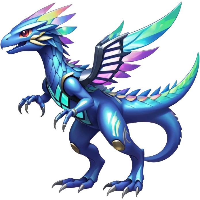 Shiny Futuristic Celestial Magical Ethereal Godly Divine Fakemon-Pokemon-Digimon-Spectrobes-Raptor-fusion, full body emoji
