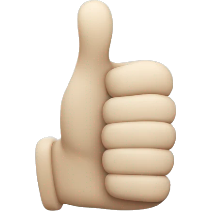 white clay style thumbs up emoji