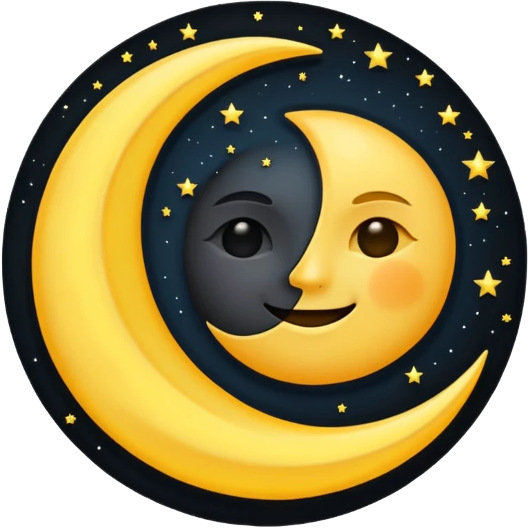 Genarate me a emoji of Drak mode moon and bright mode sun Like we got In our mobile phones emoji