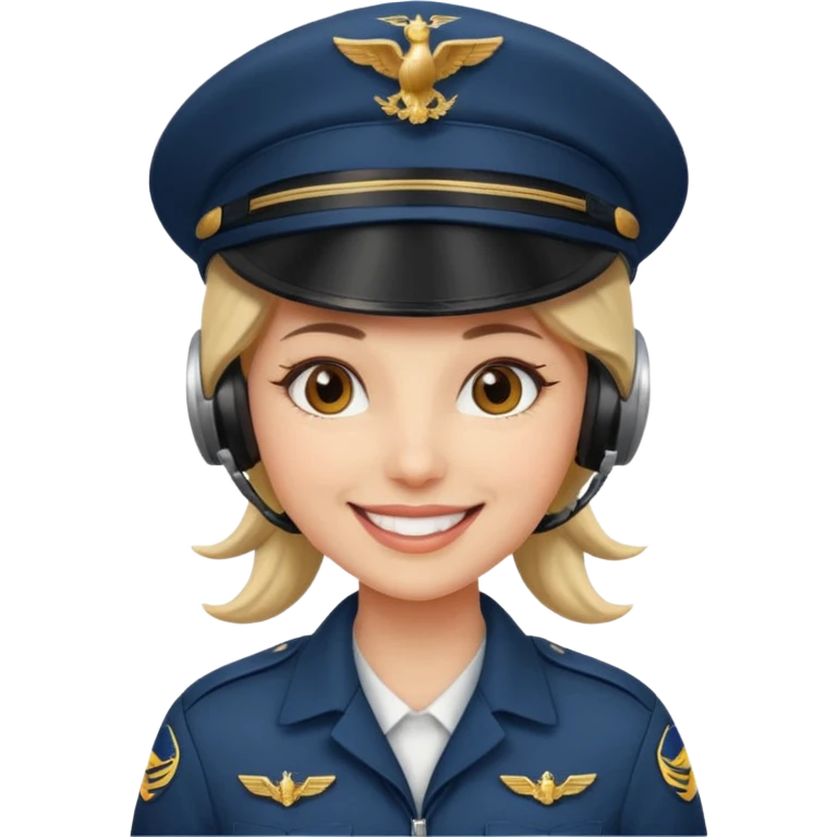 female Pilot wearing a pilot hat emoji
