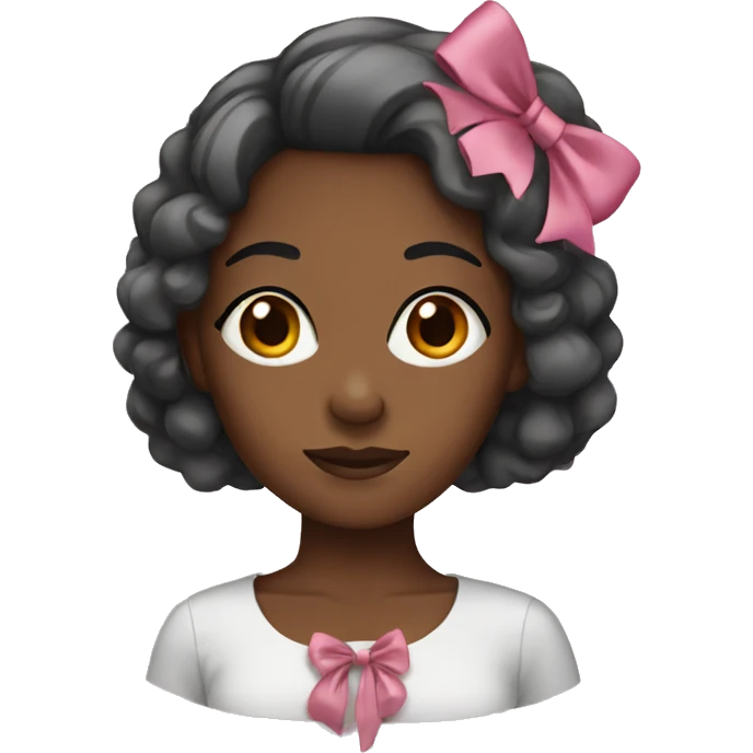 black woman with bow emoji