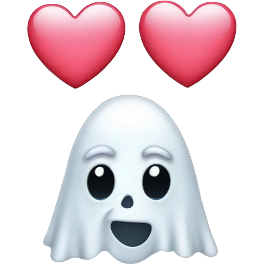 Ghost face with heart glasses emoji