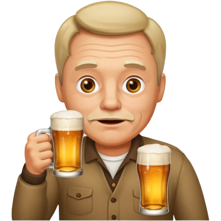 drunk middle man with a glass of beer emoji