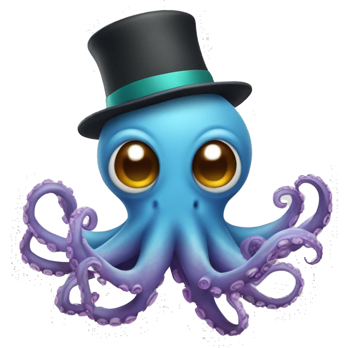 octopus wearing a funny hat emoji