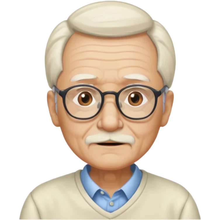 Old man with glasses and white pony tail emoji