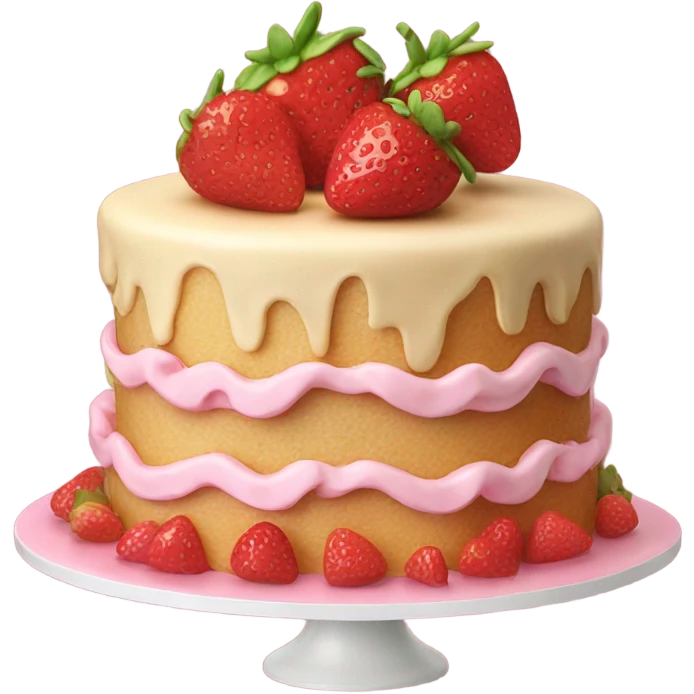 cake with bows and strawberrie emoji