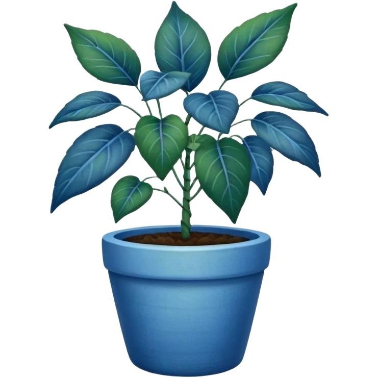 Potted Sidewalk plant blue emoji