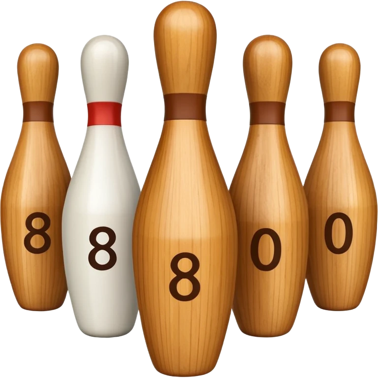 Bowling pins making the number 800 emoji