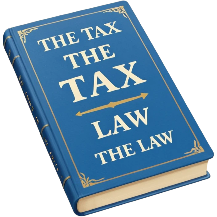 a blue book that says "the tax law" emoji