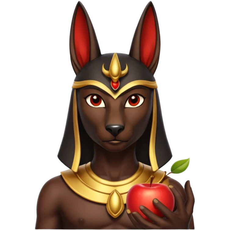 anubis god with an apple emoji