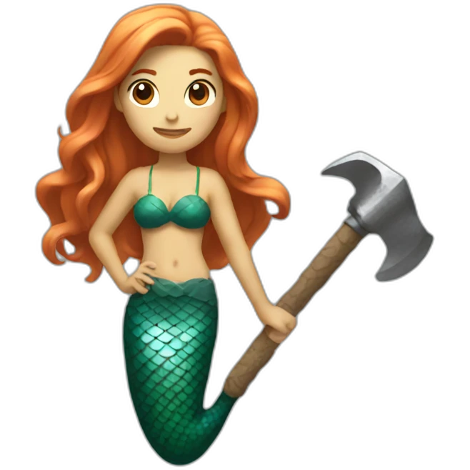 mermaid holding hammer emoji