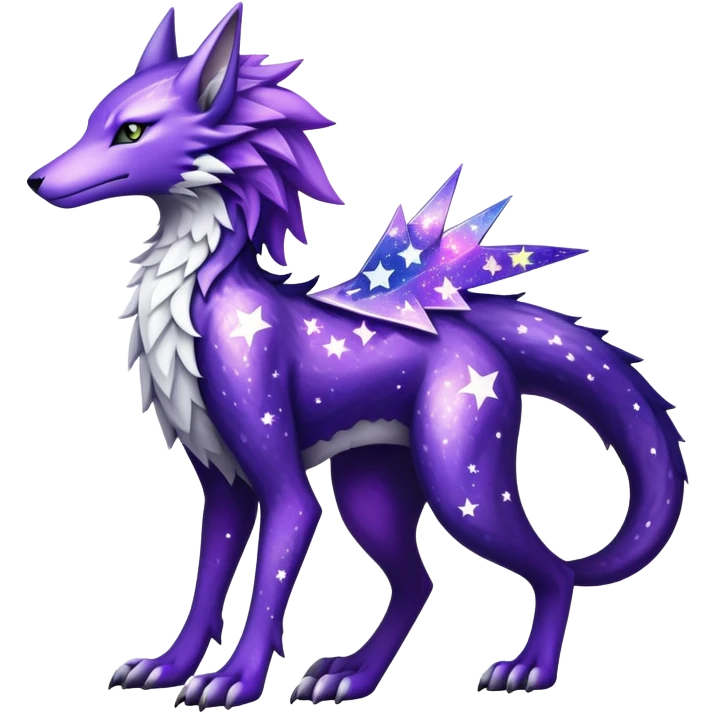 Epic Edgy Black White Purple ethereal eldritch Sergal-shiny sparkle starry Serval-Fionbri full body emoji