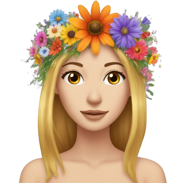 Colorful wildflower crown with glitter  emoji