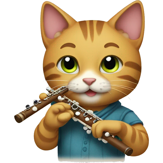 Cat playing flute emoji