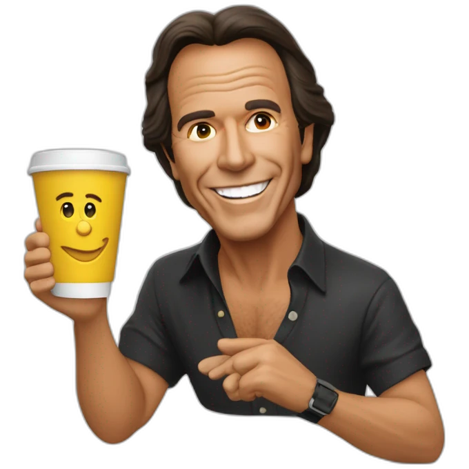 Julio iglesias with caja rural cup emoji