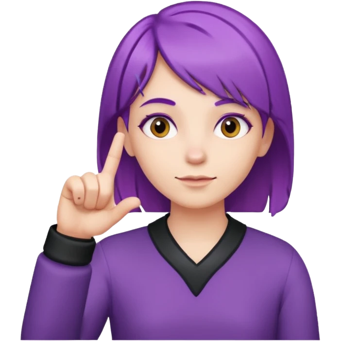 Main violette avec l’Index lever  emoji