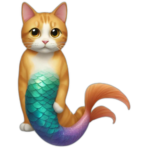 Cat with a mermaid tail emoji