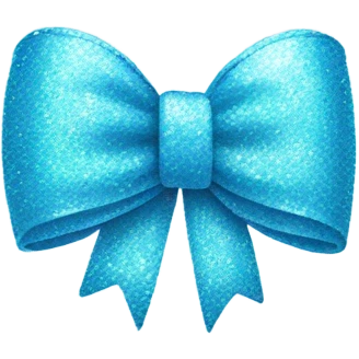 A glitter light blue bow emoji