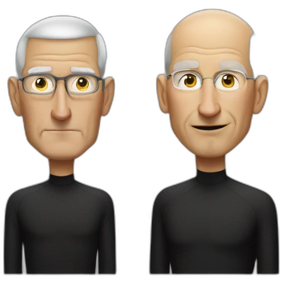 Tim Cook salute Steve Jobs no hair  emoji