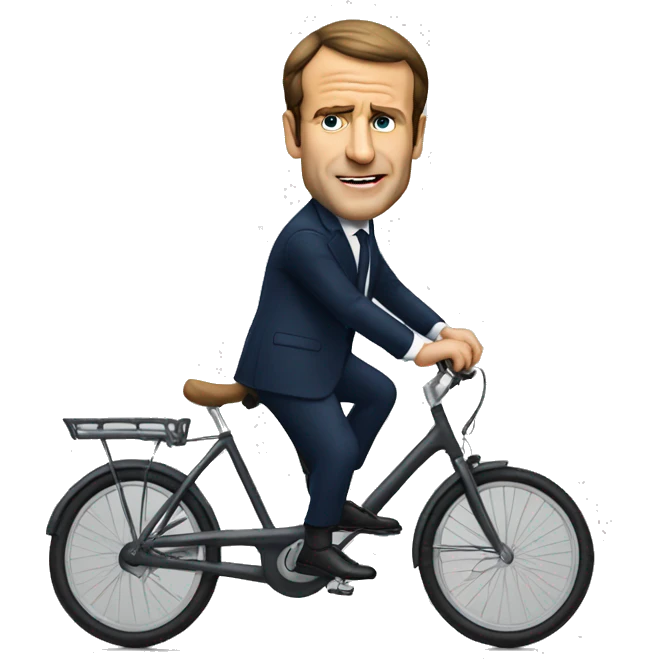 Macron sur un vélo  emoji