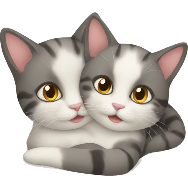 Two cats cuddling emoji