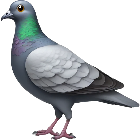 Pigeon walking with cane emoji