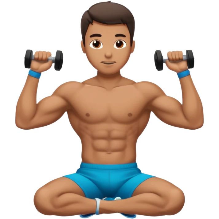 Man doing crunches in athletic clothes emoji