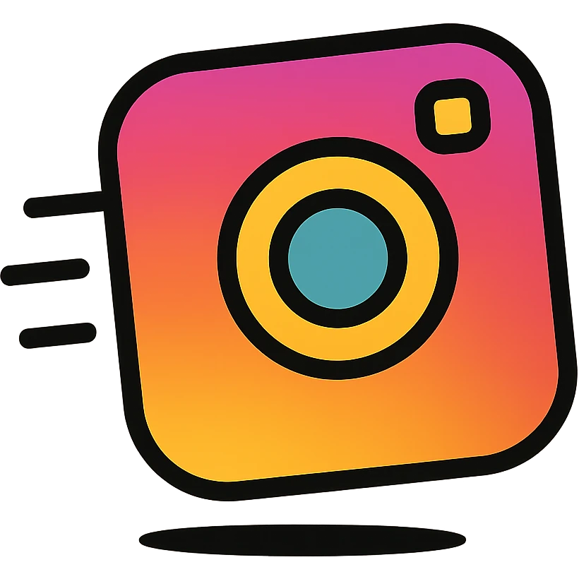 funny Instagram icon with motion emoji