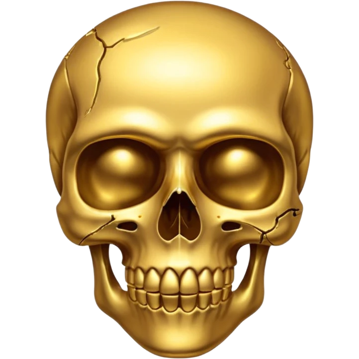 half broken gold skull emoji