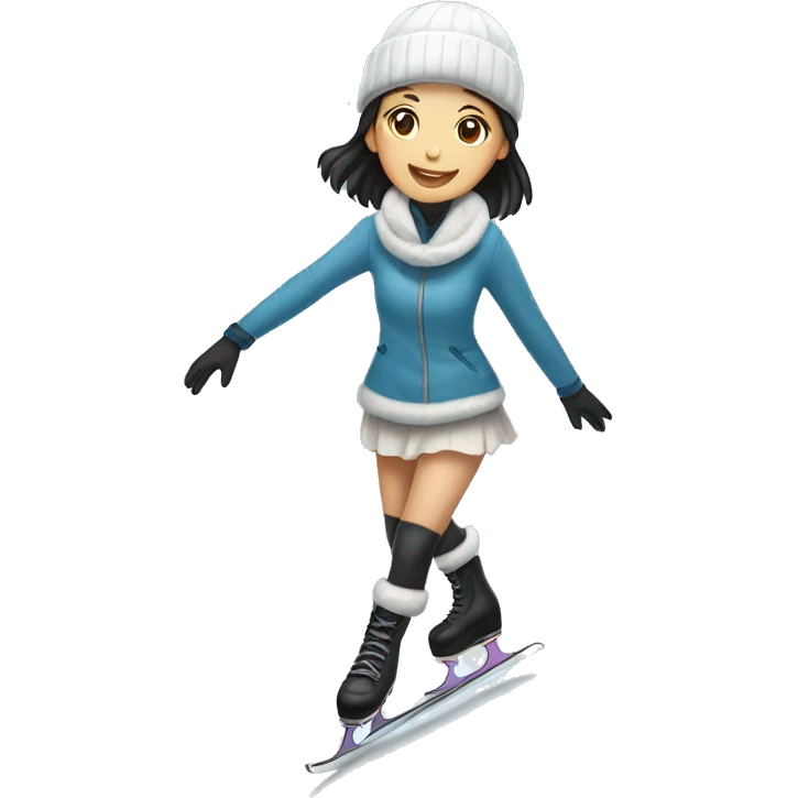 Ice skating girl asian  emoji