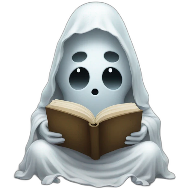 Ghost reading a book emoji