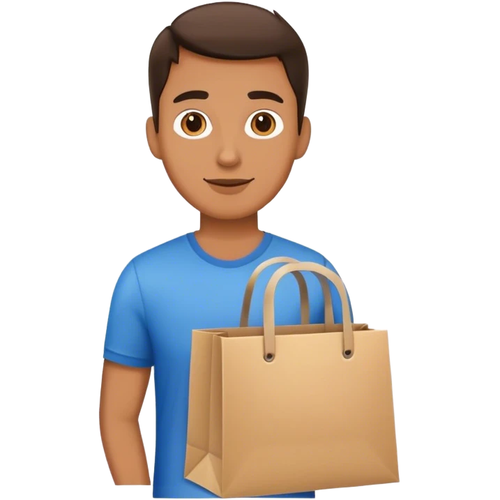 Put in on Shopping bag man emoji