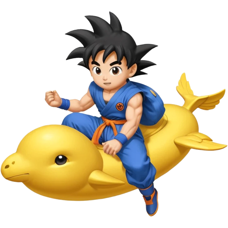 Nube voladora dorada o amarilla de Goku o Goku en nube voladora emoji
