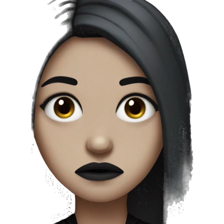 Goth girl with a very disgusted face emoji