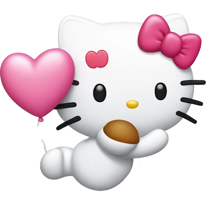Hello kitty blowing kiss emoji