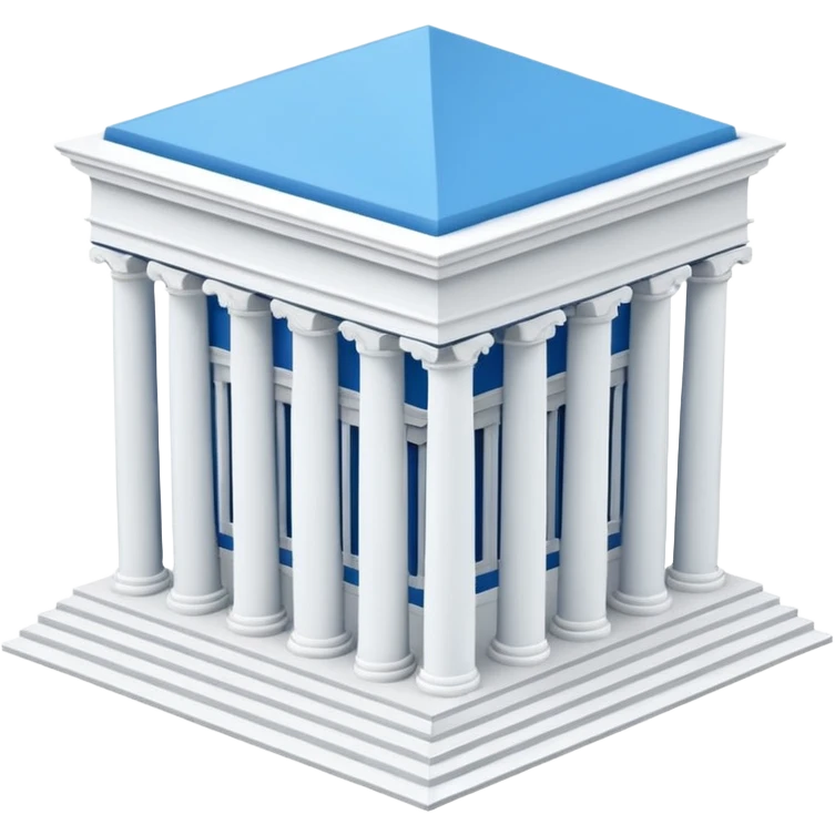 haz un emoji de un edificio griego en 3D, caricatura emoji