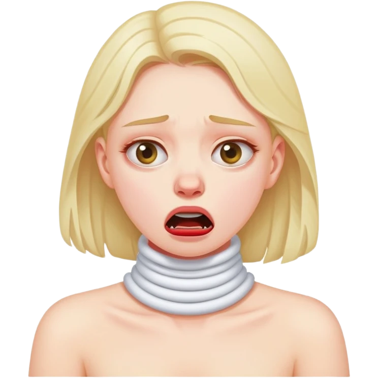 Girl choke her neck with disgust  emoji